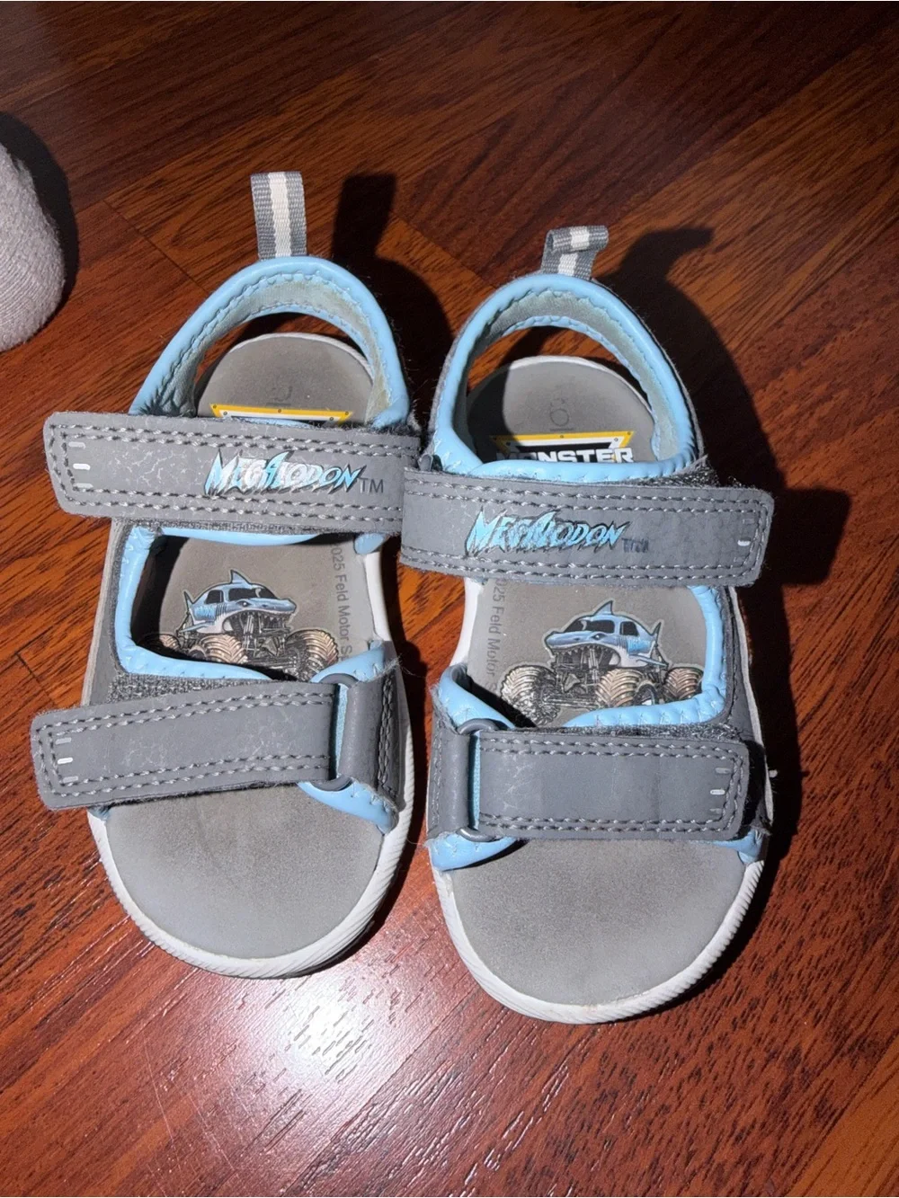Kids' Gray and Light Blue Mega Claw Monster Truck Sandals
